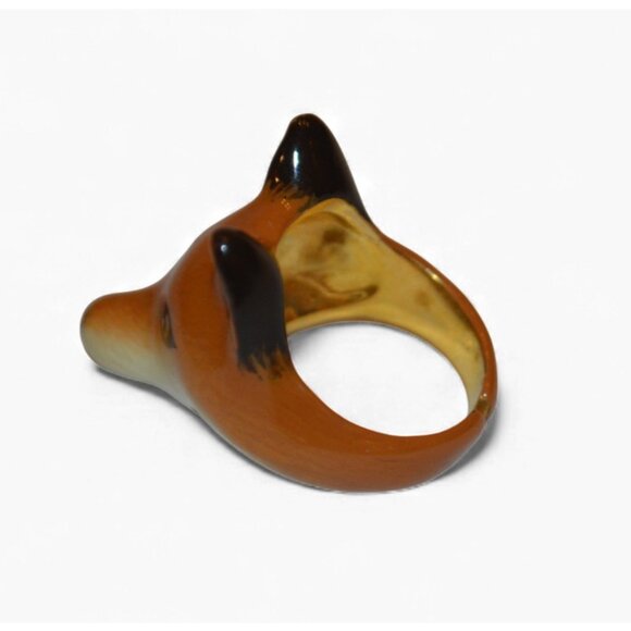 Good After Nine Adjustable Fox Ring Enamel Hand-Painted Animal Jewelry - Picture 3 of 4